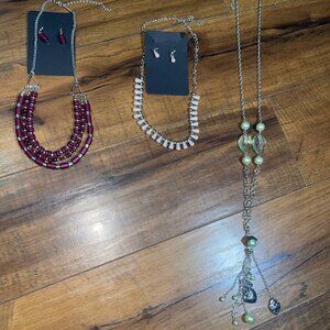 Unique Necklace & Earring Sets Chic Jewelry 3Pc